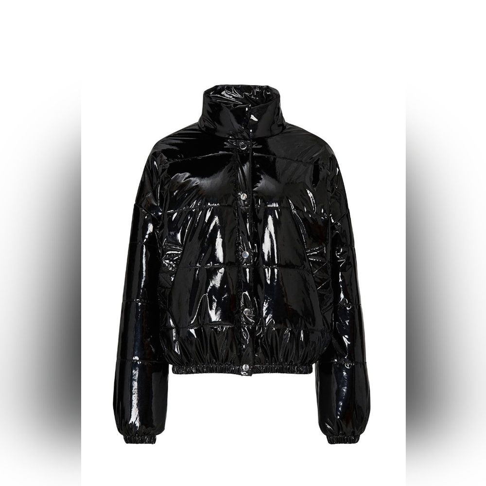 RTR NOW Shiny Black Puffer Jacket XL